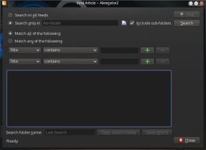 Akregator 2 Search Window