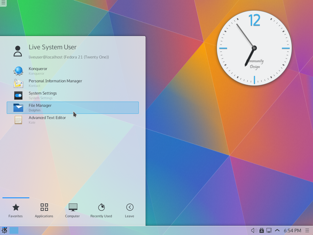 Fedora 21 with Plasma 5.2 beta