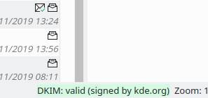 DKIM validation information