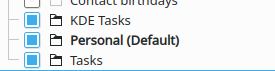 It is now easier to see the default calendar in KOrganizer